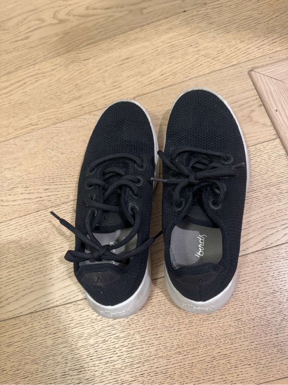 allbirds Black Knit Lace-Up Sneakers